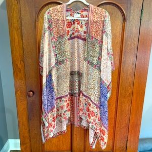 Free People Cut Velvet Sheer Kimono